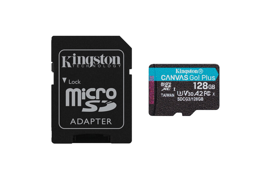 tarjeta microsd plus kingston canvas go de 128 gb