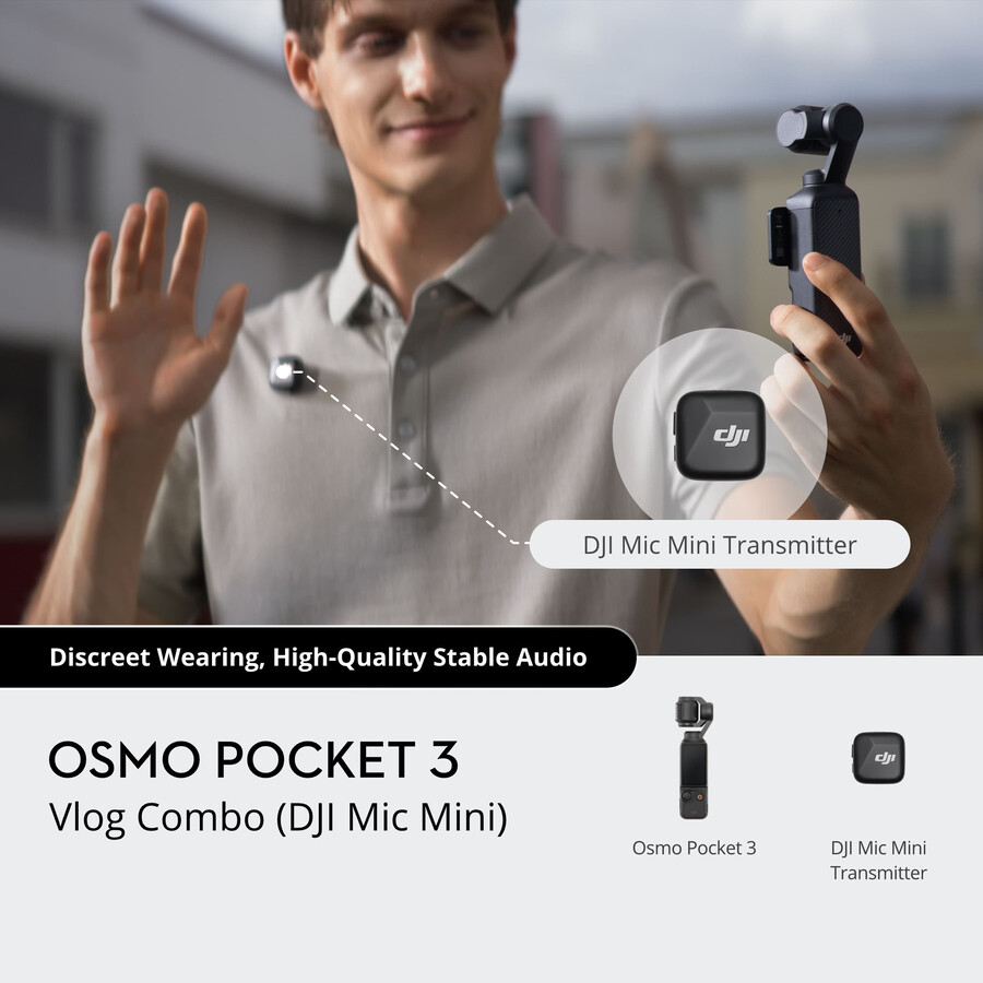 paquete de vlogs para osmo pocket 3 - transmisor dji mic mini negro