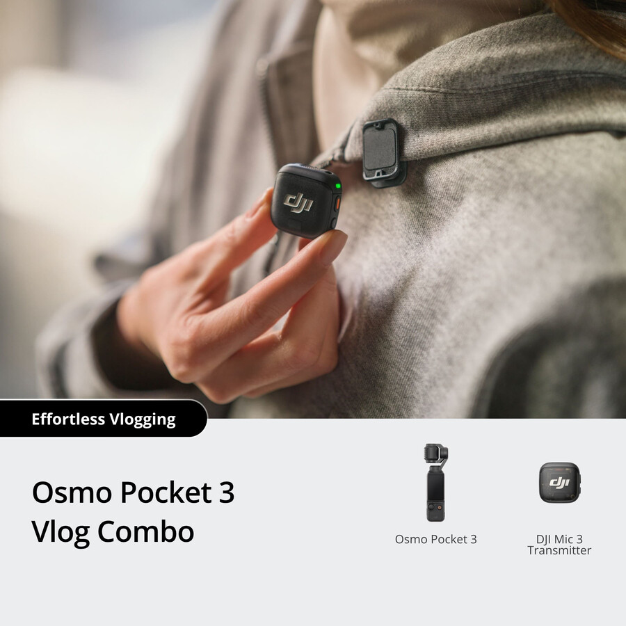 paquete de vlogs de osmo pocket 3 transmisor dji mic 3