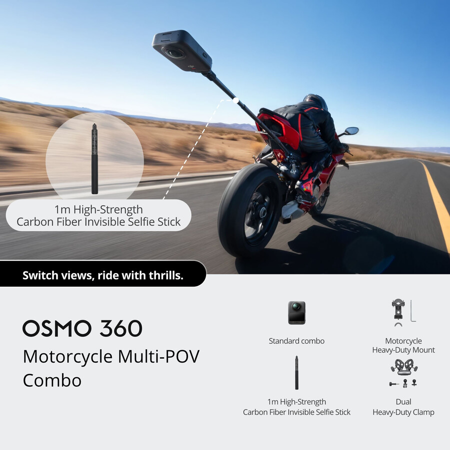 paquete multi-pov para motocicleta osmo 360