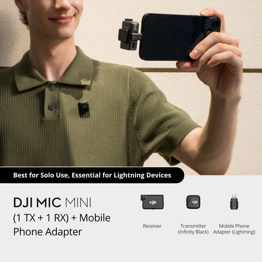dji mic mini 1 tx 1 rx adaptador para teléfono móvil lightning