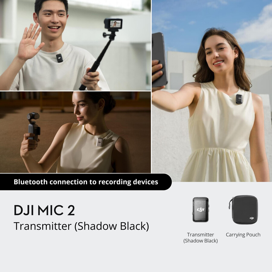 transmisor dji mic 2 negro sombra