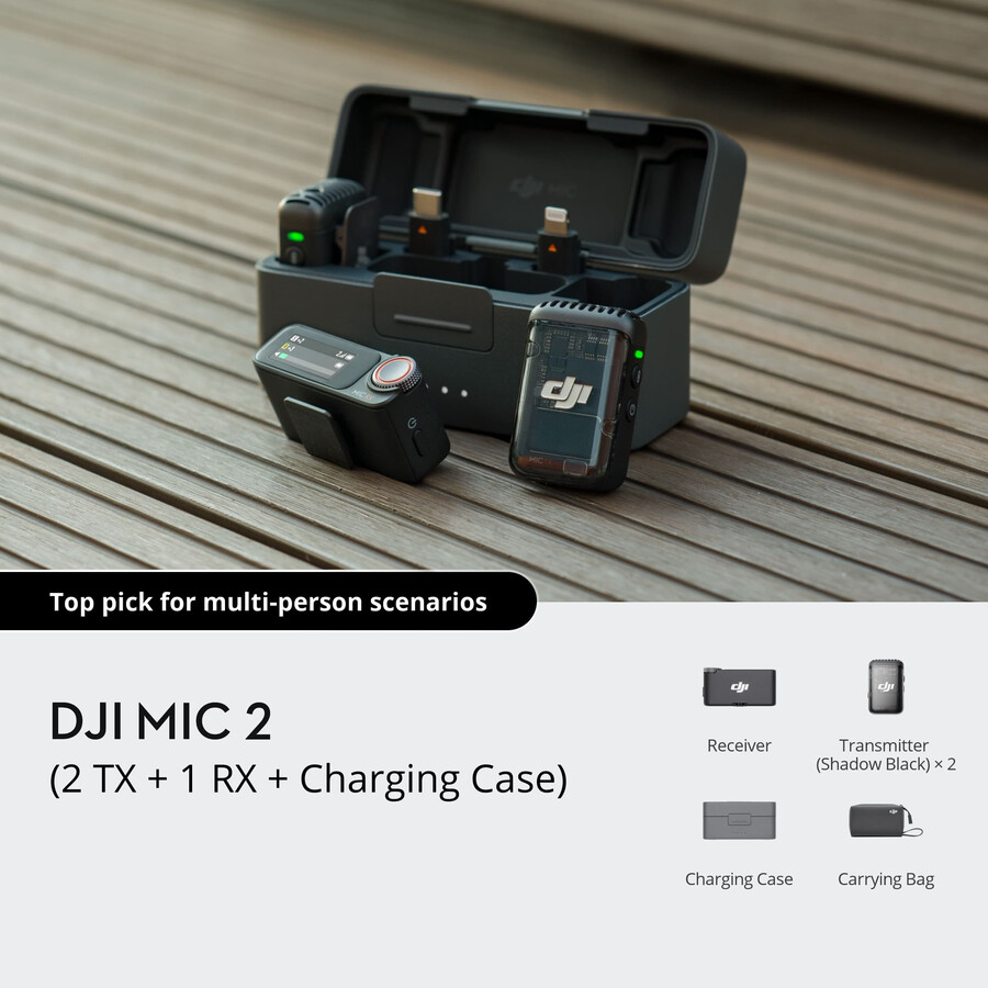 dji mic 2 2 transmisores 1 receptor estuche de carga